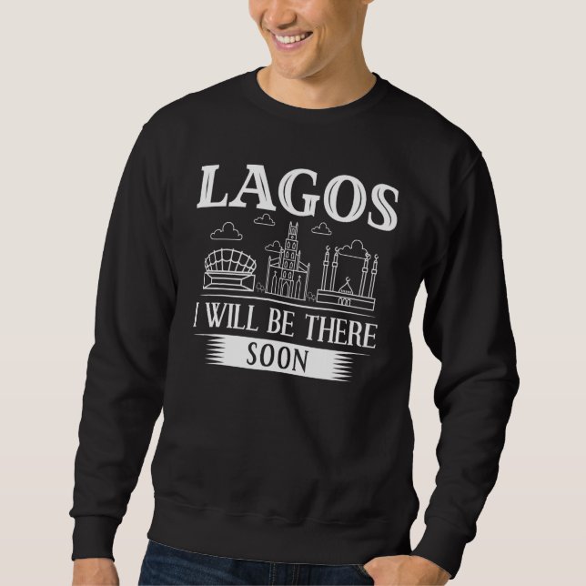 Lagos Nigeria City Skyline Map Travel 1 Sweatshirt (Vorderseite)