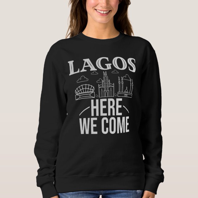 Lagos Nigeria City Trip Skyline Map Travel Sweatshirt (Vorderseite)
