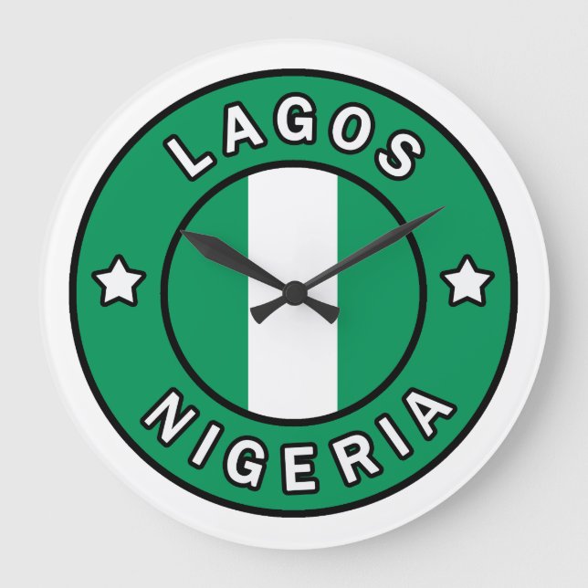 Lagos Nigeria Große Wanduhr (Vorderseite)