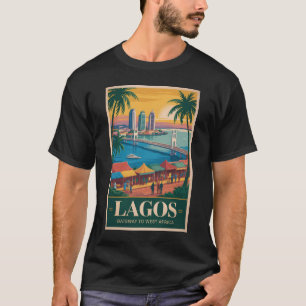 Lagos Nigeria Illustration Reise Kunst Vintage T-Shirt