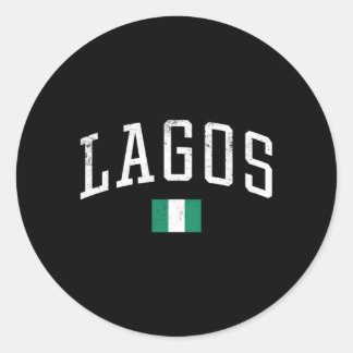 Lagos Nigeria Land Flaggenurlaub Runder Aufkleber
