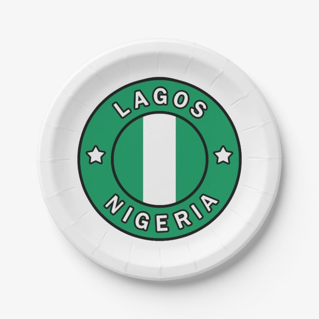 Lagos Nigeria Pappteller (Vorderseite)