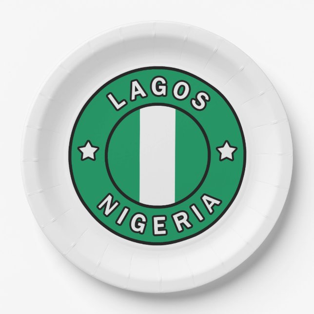 Lagos Nigeria Pappteller (Vorderseite)