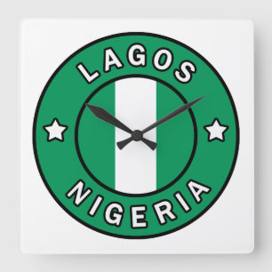 Lagos Nigeria Quadratische Wanduhr
