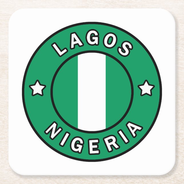 Lagos Nigeria Rechteckiger Pappuntersetzer (Vorderseite)