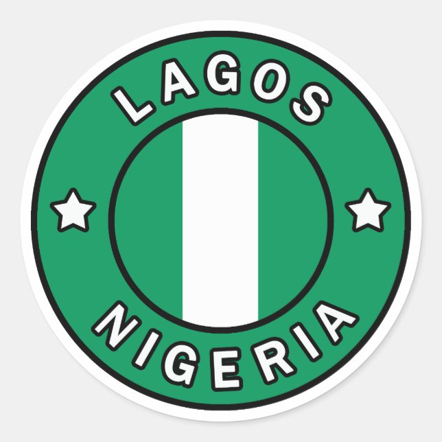 Lagos Nigeria Runder Aufkleber (Vorderseite)