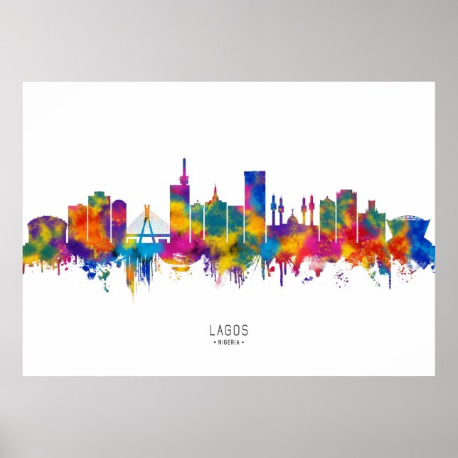 Lagos Nigeria Skyline Poster (Vorne)