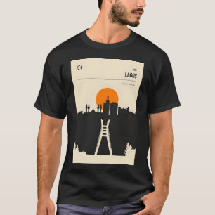 Lagos Nigeria Vintag Book Cover Skyline Travel Po T-Shirt