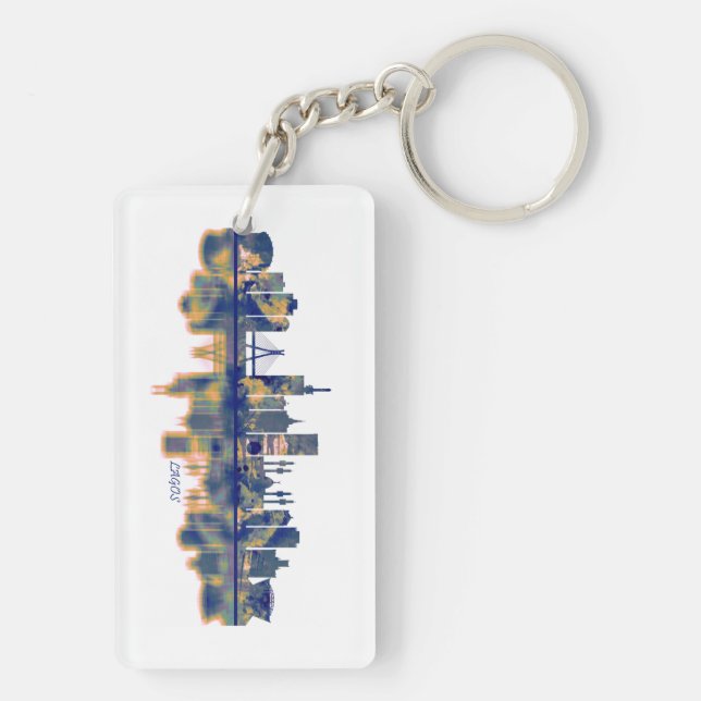 Lagos Skyline Schlüsselanhänger (Rückseite)