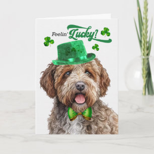 Lagotti-Hund fühlt sich am St. Patrick's Day glück Feiertagskarte