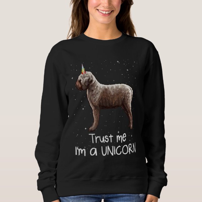 Lagotti Romagnoli Vertraut mir Im Einhornhund Sweatshirt (Vorderseite)