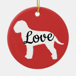 Lagotto Liebe White & Black Keramik Ornament