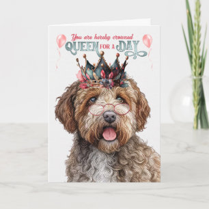 Lagotto Romagnolo Dog Queen Day Funny Birthday Karte