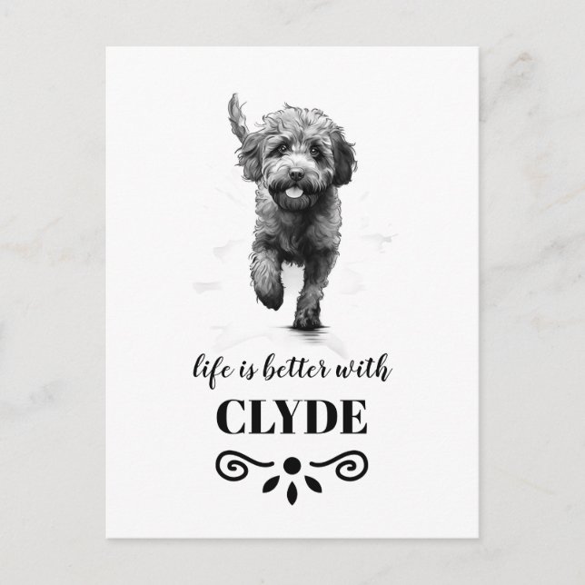Lagotto Romagnolo Life ist besser Custom Dog Name Postkarte (Vorderseite)