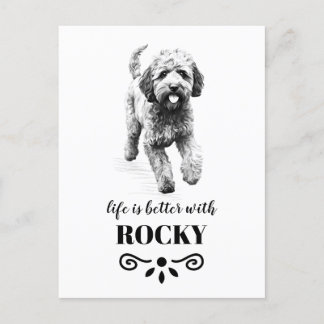 Lagotto Romagnolo Life ist besser Custom Dog Name Postkarte