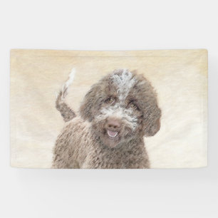 Lagotto Romagnolo Malerei - Niedliche Original Dog Banner