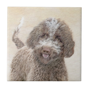 Lagotto Romagnolo Malerei - Niedliche Original Dog Fliese