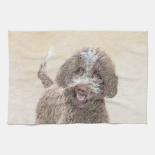 Lagotto Romagnolo Malerei - Niedliche Original Dog Geschirrtuch