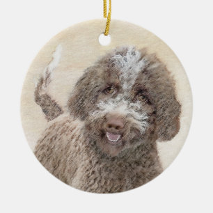Lagotto Romagnolo Malerei - Niedliche Original Dog Keramik Ornament
