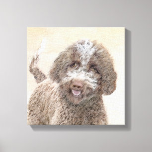 Lagotto Romagnolo Malerei - Niedliche Original Dog Leinwanddruck