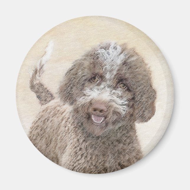 Lagotto Romagnolo Malerei - Niedliche Original Dog Magnet (Vorne)