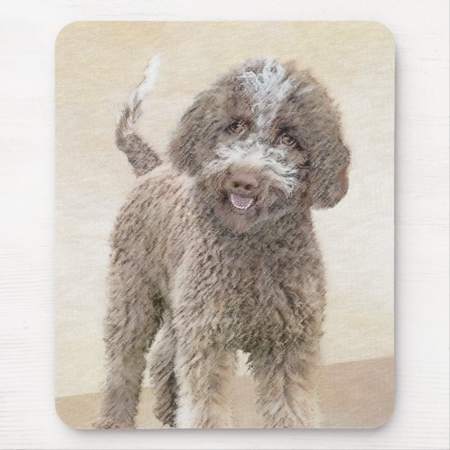 Lagotto Romagnolo Malerei - Niedliche Original Dog Mousepad (Vorne)
