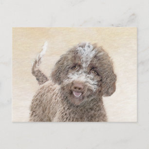 Lagotto Romagnolo Malerei - Niedliche Original Dog Postkarte