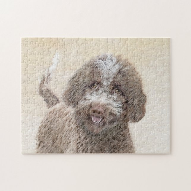 Lagotto Romagnolo Malerei - Niedliche Original Dog Puzzle (Horizontal)