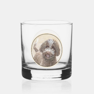 Lagotto Romagnolo Malerei - Niedliche Original Dog Whiskyglas