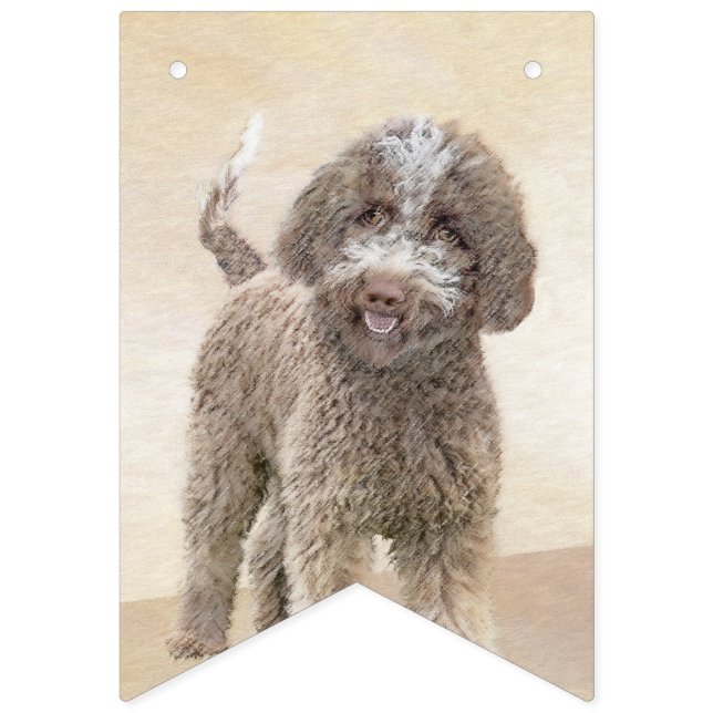 Lagotto Romagnolo Malerei - Niedliche Original Dog Wimpelkette (Erste Fahne)