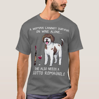 Lagotto Romagnolo und Wein Funny dog T-Shirt