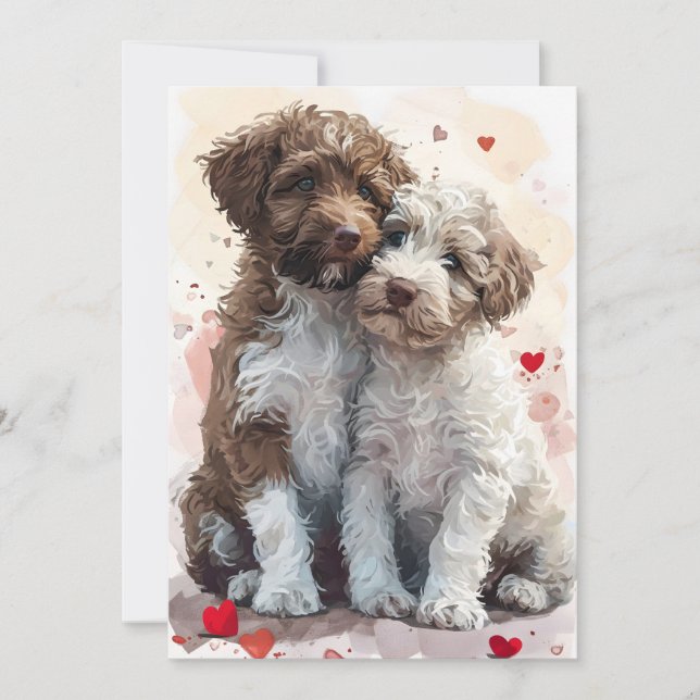 Lagotto Romagnolo Valentine Feiertagskarte (Vorderseite)