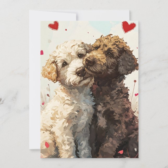 Lagotto romagnolo Valentine Feiertagskarte (Vorderseite)