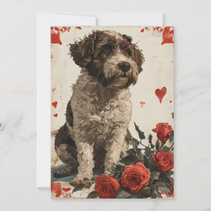 Lagotto Romagnolo Vintage Valentinstag  Feiertagskarte