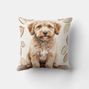 Lagotto Romagnolo Wasserfarbe Organischer Wirbel K Kissen