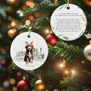 Lagotto Romagnolo Wasserfarben-Hund   Monogramm Keramik Ornament