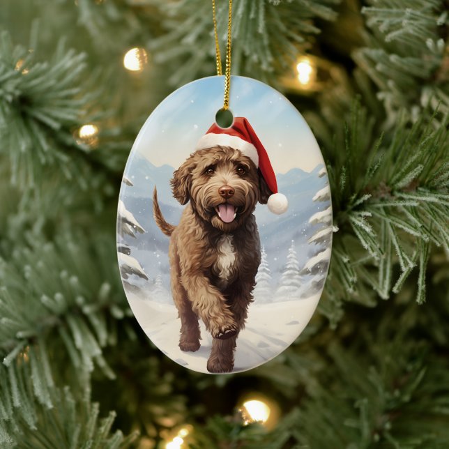 Lagotto Romagnolo Weihnachten Keramik Ornament (Baum)