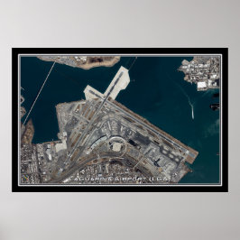LaGuardia Airport New York Satellite Poster Karte