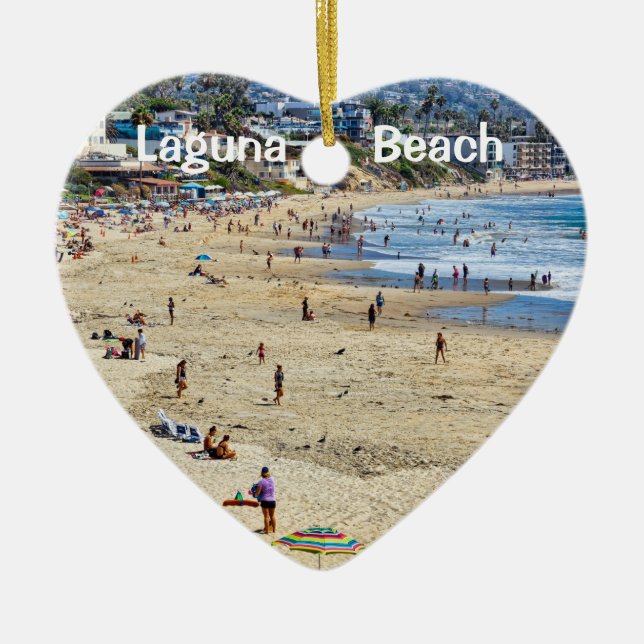 Laguna Beach 2 Side Holiday Herzlich Willkommen Keramikornament (Vorne)