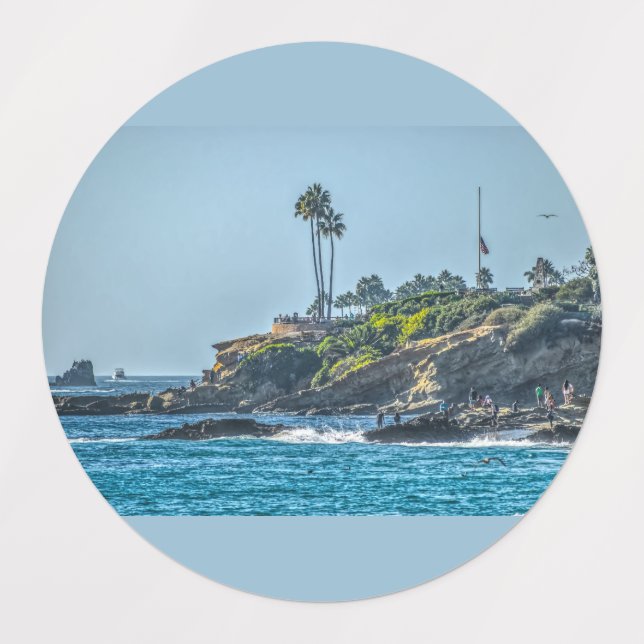 Laguna Beach Adhesive Circle Etiketten (Design 2)
