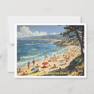 Laguna Beach CA, Greetings Illustration Postkarte