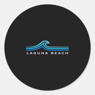 Laguna Beach CA Wellen Vintage Männer Frauen Junge Runder Aufkleber