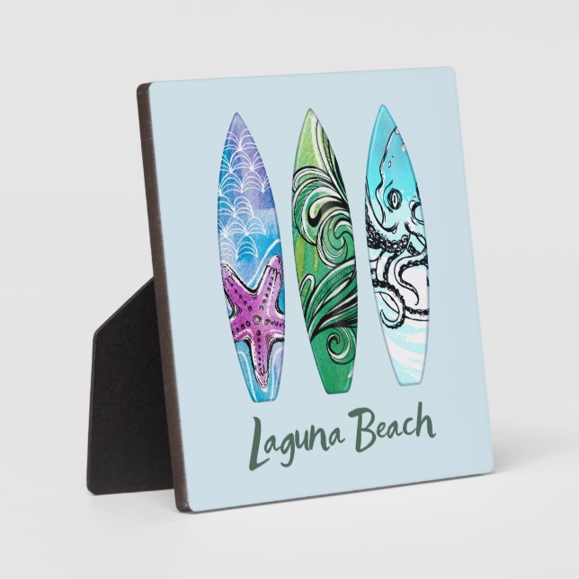 Laguna Beach California Surfboards Fotoplatte (Vorderseite)