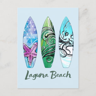 Laguna Beach California Surfboards Postkarte