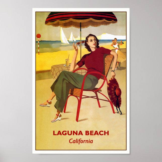 Laguna Beach, California Vintage Travel Poster (Vorne)