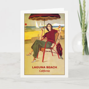 Laguna Beach, California Vintage Travel Poster Karte