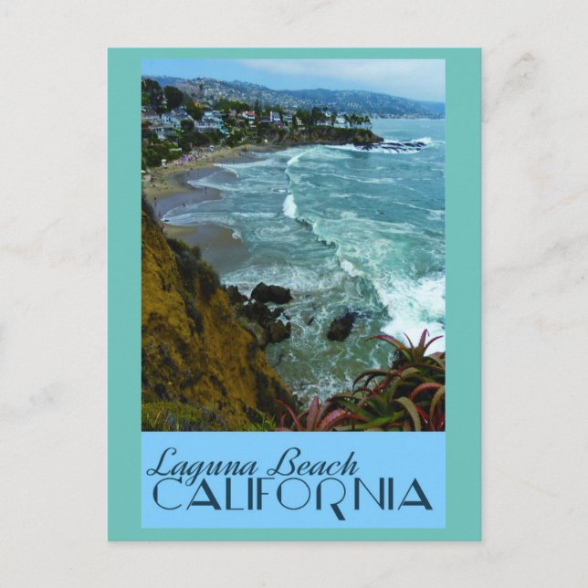 Laguna Beach California Vintage Travel Poster Postkarte (Vorderseite)