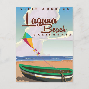 Laguna Beach California Vintage Travel Poster Postkarte