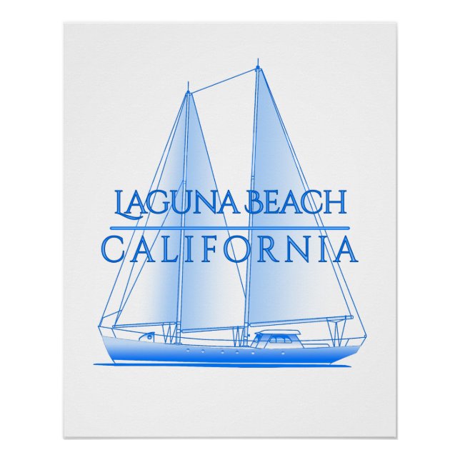 Laguna Beach Coastal Nautical Sailing Sailor Poster (Vorderseite)