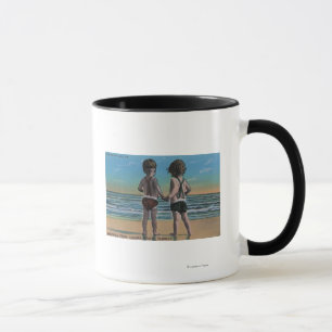 Laguna Beach, FL - Grüße von Szene mit Kindern Tasse